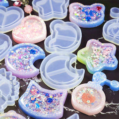 Kawaii Resin Shaker Charm DIY | Heart Silicone Mold | Decoden Cabochon Mold | Clear Soft Mold for UV Resin (49mm x 42mm)