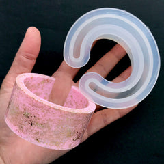Open Cuff Bracelet Silicone Mold | Resin Jewelry Mold | Epoxy Resin Jewellery DIY | Clear Soft Mold for UV Resin (33mm x 6mm)