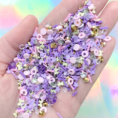 Faux Cake Sprinkles Confetti in Purple Color | Fake Cupcake Toppings | Kawaii Sweets Deco | Resin Shaker Bits (Mix / 10 grams)