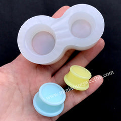 Miniature Snow Globe Base Silicone Mold (2 Cavity) | Dollhouse Crystal Ball Base Mould | Kawaii Resin Craft Supplies (25mm and 30mm)