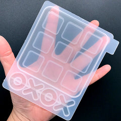 Tic Tac Toe Silicone Mold for Resin Art | Noughts and Crosses Game DIY | Xs and Os Mould | Resin Mould Supplies (92mm)