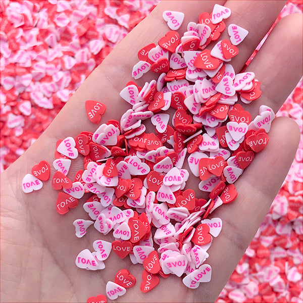 Love Heart Polymer Clay Slices | Valentine's Day Embellishments | Resin  Inclusions | Wedding Supplies (5 grams)