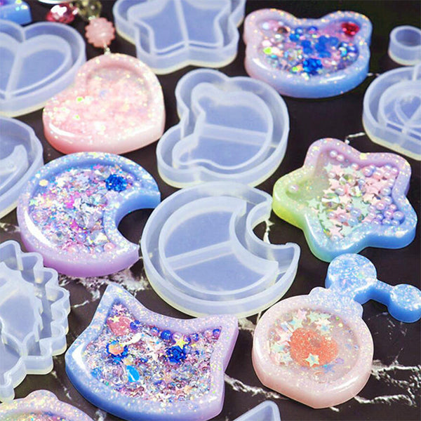 Resin Shaker Mold in Hourglass Shape | Epoxy Resin Mould | Waterfall  Decoden Piece DIY | Kawaii Cabochon Making (50mm x 83mm)