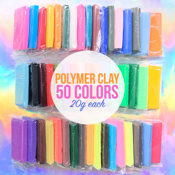 Polymer Clay 50 Colors, POZEAN Modeling Clay Kit DIY Oven Bake