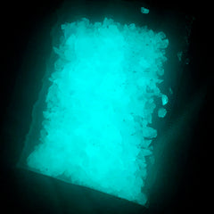 Fluorescent Particle Flakes | Phosphorescent Resin Inclusion | Glow in the Dark Filling Materials for Resin Craft (Blue Green / 10 grams)