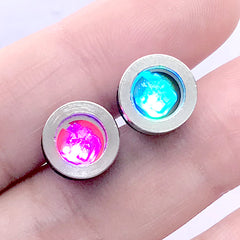 Colorful LED Light Charm | Color Changing LED Light Pendant | Kawaii Resin Jewelry Supplies (2 pieces)