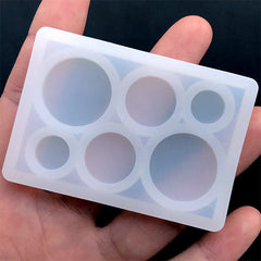 Assorted Round Silicone Mold in Various Sizes (6 Cavity) | Circle Mold for UV Resin Art | Resin Jewelry Mould