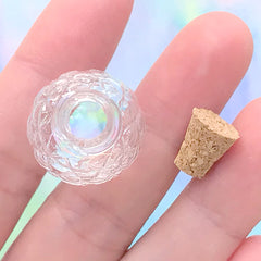 Miniature Glass Potion Bottle | Dollhouse Witchcraft Decor | Mini Wizard Magic Potions | Small Glass Vial (1 piece / Clear / 20mm x 26mm)