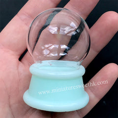 Crystal Ball Base Silicone Mold | Dollhouse Miniature Waterglobe Base Mould | Kawaii Resin Shaker Charm Making (35mm)