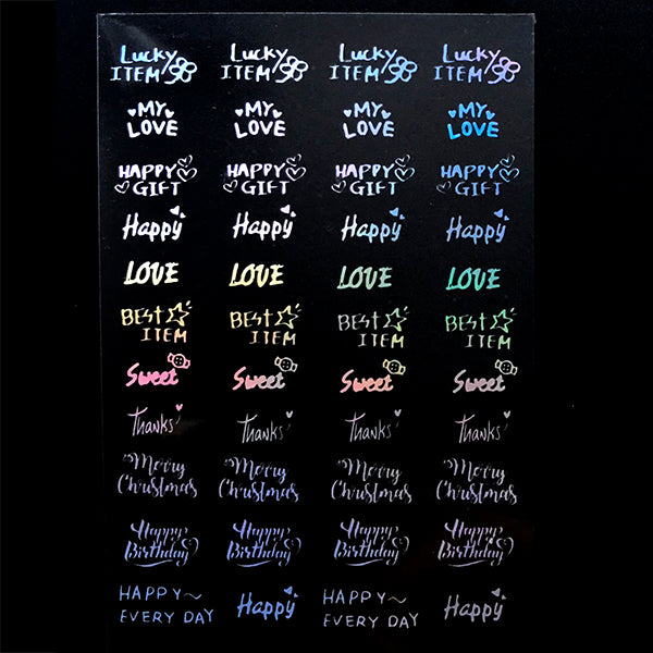 Holographic Word Message Clear Film for Resin Cabochon DIY | Holo Resin Inclusions | Embellishments for Resin Art