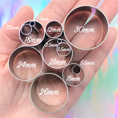 Circle Polymer Clay Cutters (Set of 12 pcs) | Stainless Steel Round Cutting Tool for Clay Art | Dollhouse Food DIY