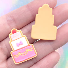 Dollhouse Miniature Sweet Cabochon | Wedding Cake Sugar Cookie Embellishment | Mini Food Craft (3 pcs / 20mm x 28mm)