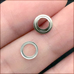 4mm Copper Grommets and Washers | Silver Eyelets for Leather Craft | Handmade Supplies (50 sets / Silver)