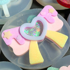 Drippy Ribbon Shaker Charm Silicone Mold | Decoden Cabochon Mould | Kawaii Resin Jewelry DIY