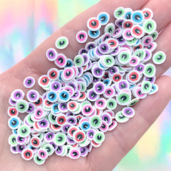Creepy Eyeball Polymer Clay Slices | Halloween Shaker Bits | Kawaii Goth Resin Inclusions | Faux Toppings for Miniature Food Craft (5 grams)
