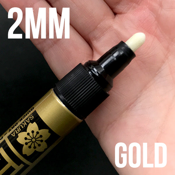 Sakura Pen-Touch Oil Based Marker in Metallic Gold Color, Permanent P, MiniatureSweet, Kawaii Resin Crafts, Decoden Cabochons Supplies