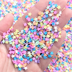 Fake Star Toppings for Fake Food DIY | Rainbow Sprinkles | Kawaii Confetti | Polymer Clay Embellishments for Resin Craft (5 grams)