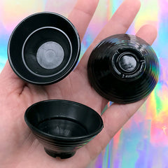 Miniature Ramen Bowls | Dollhouse Noodle Bowl | Mini Food Craft | Doll Food Making (Black / 4 pcs / 49mm x 25mm)