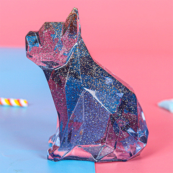 3D Faceted Bulldog Silicone Mould Dog Mold Animal Paperweight - Main Image
