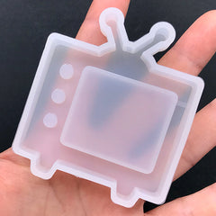 Television Shaker Silicone Mold | Retro TV Shaker Charm Mould | Kawaii Resin Art Supplies (58mm x 68mm)