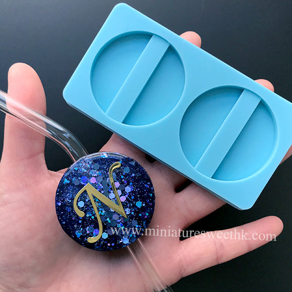 Round Straw Topper Silicone Mold, Personalised Straw Topper DIY, Epo, MiniatureSweet, Kawaii Resin Crafts, Decoden Cabochons Supplies