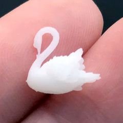 3D Swan Resin Inclusion for Resin Art | Dollhouse Miniature Animal Embellishments | Resin Crafts (2 pcs / 11mm x 10mm)