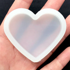 Heart Soft Mold | Clear Mold for UV Resin | Epoxy Resin Mould | Decoden Cabochon Mold | Wedding Craft Supplies (51mm x 43mm)