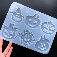 Halloween Pumpkin Silicone Mold Assortment for Resin Art (6 Cavity) | Halloween Party Decoration | Halloween Ornament DIY