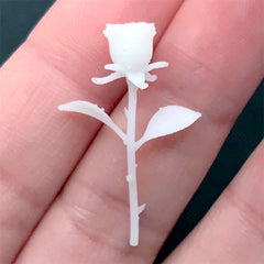 Miniature Rose for Resin Art Decoration | Floral Resin Inclusions | 3D Flower Embellishment | Resin Jewelry Making (2 pcs / 18mm x 30mm)