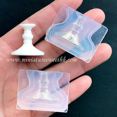 Miniature Cake Stand Silicone Mold | 3D Crystal Ball Base Mold | UV Resin Soft Mold | Kawaii Dollhouse Craft Supplies (24mm x 21mm)