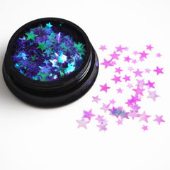 Aurora Borealis Star Confetti | Iridescent Glitter Flakes | Kawaii Embellishments | Resin Craft Supplies (AB Purple)