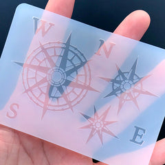 Compass Wind Rose and NSEW Silicone Mold | Nautical Embellishment Making | Marine Jewelry DIY | Clear Soft Mold for UV Resin