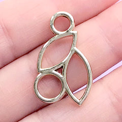 Geometry Deco Frame | Round Navette Open Bezel Charm | UV Resin Jewelry DIY | Geometric Earrings Making (1 pc / Gold / 16mm x 26mm)