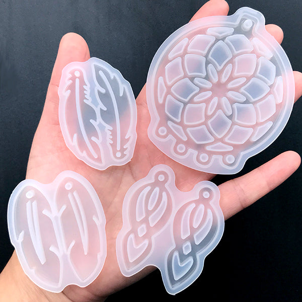 Small Dream Catcher Silicone Mold (Set of 4 pcs), Dreamcatcher Mould, MiniatureSweet, Kawaii Resin Crafts, Decoden Cabochons Supplies