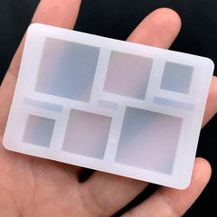 Square Silicone Mold in Various Sizes (6 Cavity) | Geometric Jewelry Mold | Soft Clear Mould for UV Resin Art