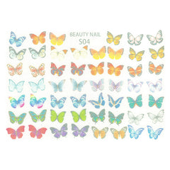 Shrink Plastic Sheet with Colorful Butterfly Designs | Kawaii Jewelry Supplies | Nail Art Supplies (1 Sheet / Translucent)