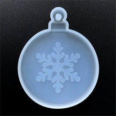Christmas Ornament with Snowflake Silicone Mold for Resin | Home Decoration | Holiday Craft Supplies (61mm x 77mm)