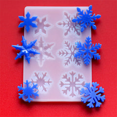 Christmas Snowflake Silicone Mold Assortment for Resin Craft (6 Cavity) | Snow Flake Cabochon Mould | Festival Embellishment DIY