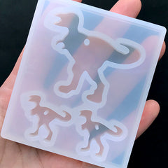 Dinosaur Family Silicone Mold (3 Cavity) | Animal Jewelry Mold | UV Resin Clear Mould | Epoxy Resin Mold