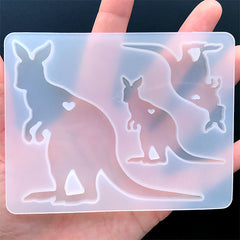 Kangaroo Family Silicone Mold (3 Cavity) | Mother and Baby Jewelry Making | Animal Mold | Resin Craft Supplies