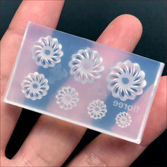 Dollhouse Miniature French Cruller Donut Silicone Mold (7 Cavity) | Mini Doughnut Mould | Fake Sweet Jewellery Making (5mm to 13mm)