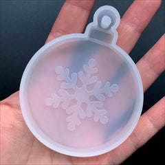 Christmas Ornament with Snowflake Silicone Mold for Resin | Home Decoration | Holiday Craft Supplies (61mm x 77mm)