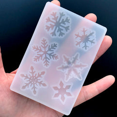 Christmas Snowflake Silicone Mold Assortment for Resin Craft (6 Cavity) | Snow Flake Cabochon Mould | Festival Embellishment DIY