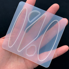 Oval and Rhombic Silicone Mold (4 Cavity) | Geometric Hair Jewelry Making | Kawaii Resin Art Supplies