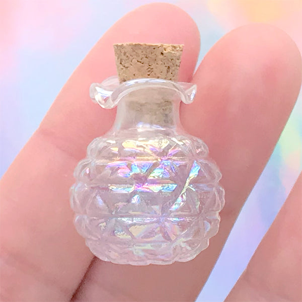 Miniature Glass Bottle, Dollhouse Vase
