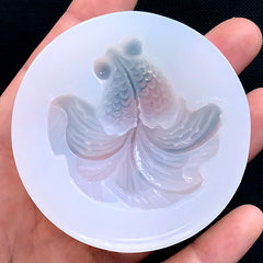 Large Goldfish Clear Mold for UV Resin | Fish Cabochon Mold | Epoxy Resin Craft Supplies | Resin Embellishment DIY (47mm x 45mm)