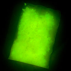 Large Fluorescent Particles | Glow in the Dark Flakes | Phosphorescent Resin Filler | Wishing Jar DIY (Yellow / 10 grams)