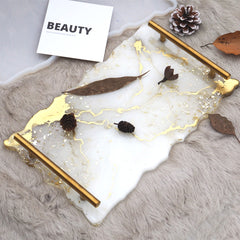 Big Rectangle Serving Tray with Irregular Border Silicone Mold | Rectangular Agate Platter Mould | Home Decoration Craft Supplies (290mm x 180mm)