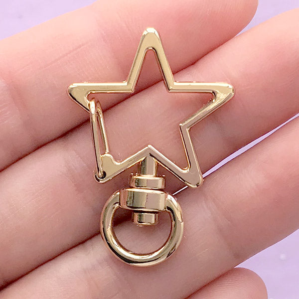 8 Pc Lobster Clasp Hook Gold Metal Snap Key Ring Lanyard Pendant