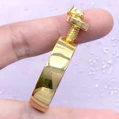 Thick Round Open Back Bezel Charm | Circle Deco Frame for UV Resin Filling | Resin Jewelry Supplies (1 piece / Gold / 33mm x 46mm)